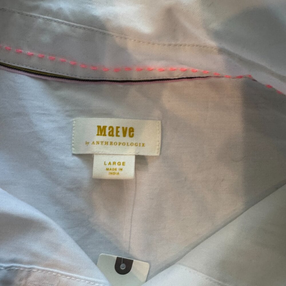 Maeve White Button-Down Blouse - image 3